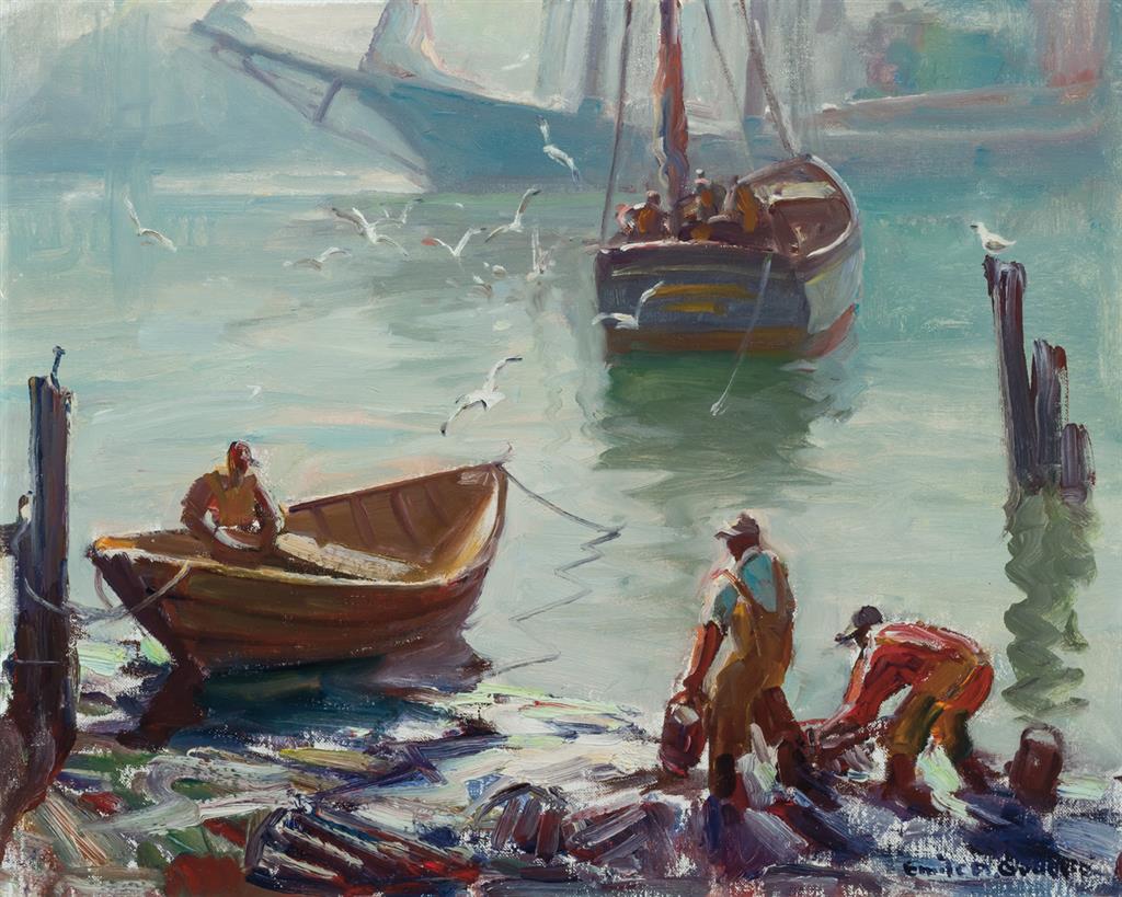 Appraisal: EMILE ALBERT GRUPPE American - Bait Diggers oil on artist