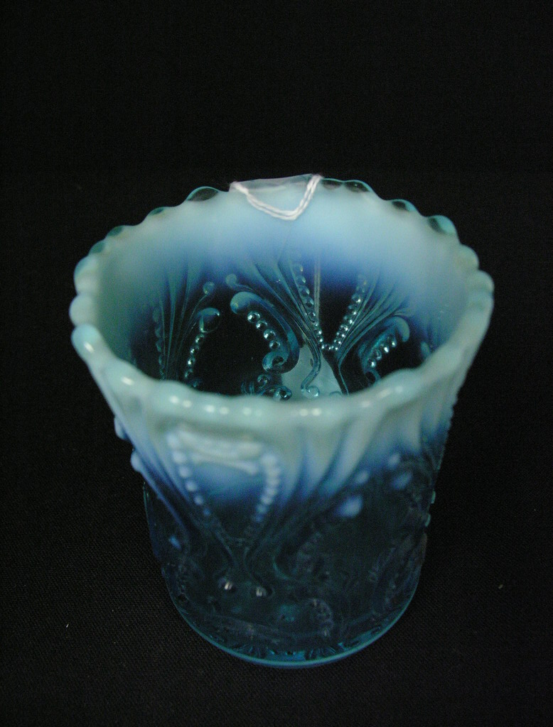 Appraisal: BLUE OPALESCENT SPOONER Size with diameter