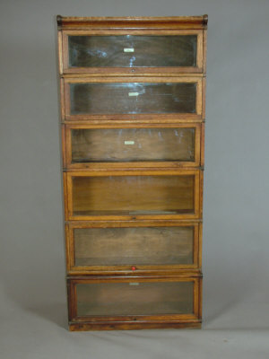 Appraisal: An oak six section Globe Wernicke stacking bookcase th century