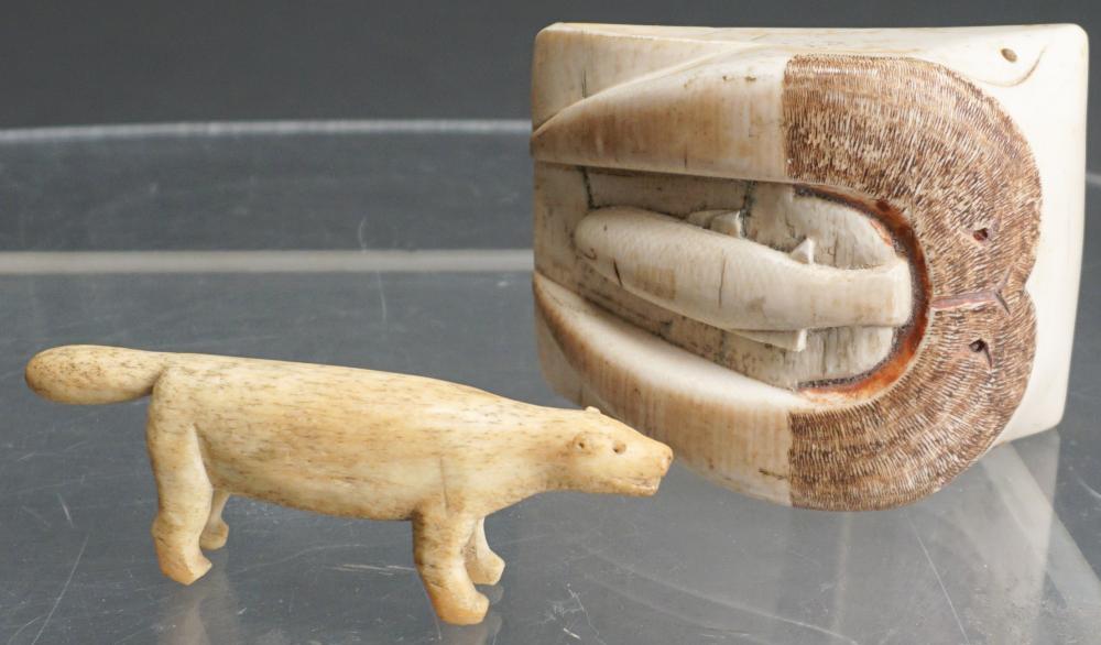 Appraisal: PACIFIC NORTHWEST WALRUS TOTEM WITH A CARVING OF A MARMOT