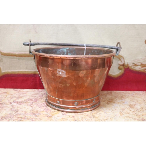 Appraisal: Well made English rivetted copper swing handled bucket of tapering