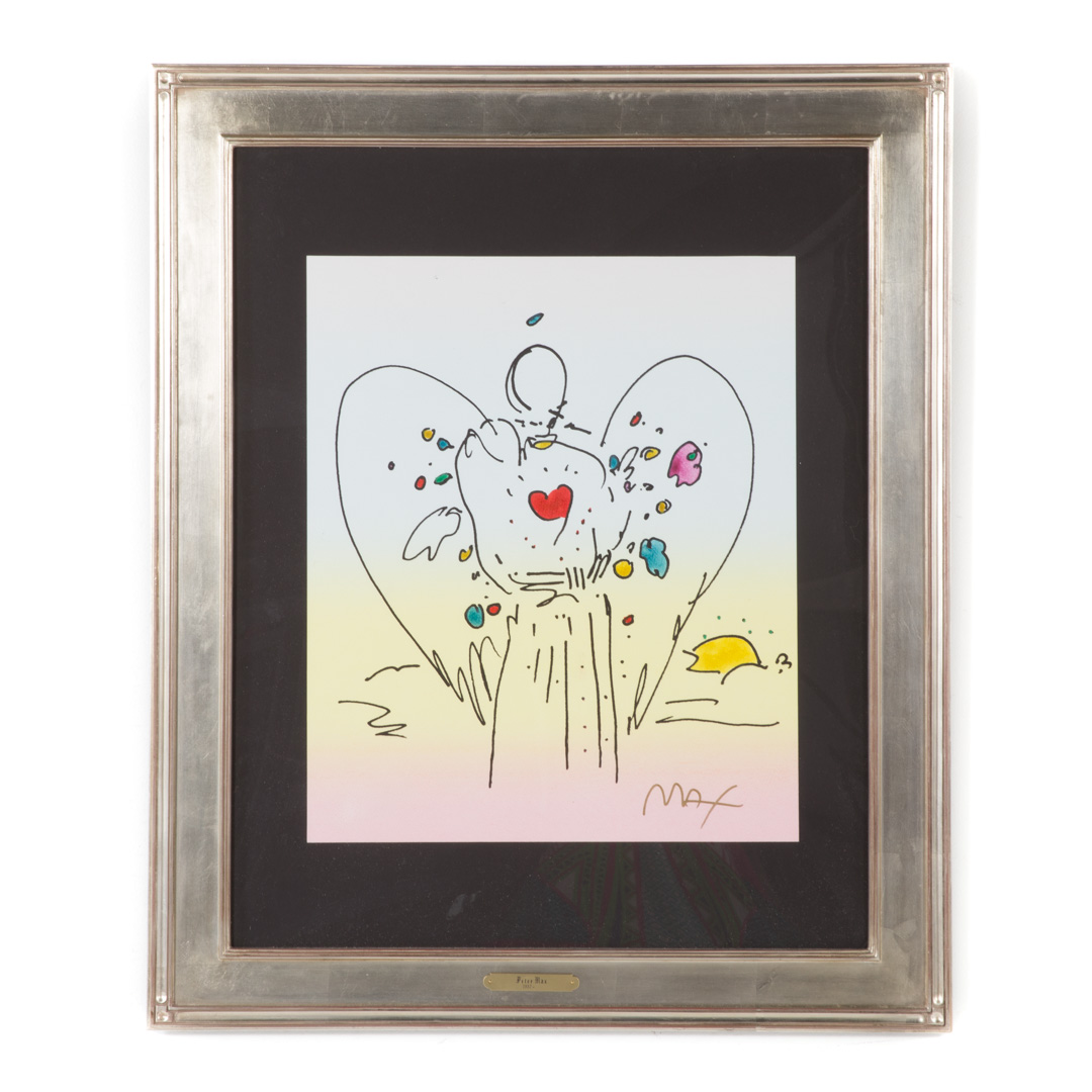 Appraisal: Peter Max Angel with a Heart mixed media German American