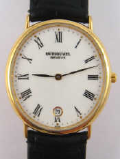 Appraisal: A gold plated Raymond Weil wrist watch quartz movement case