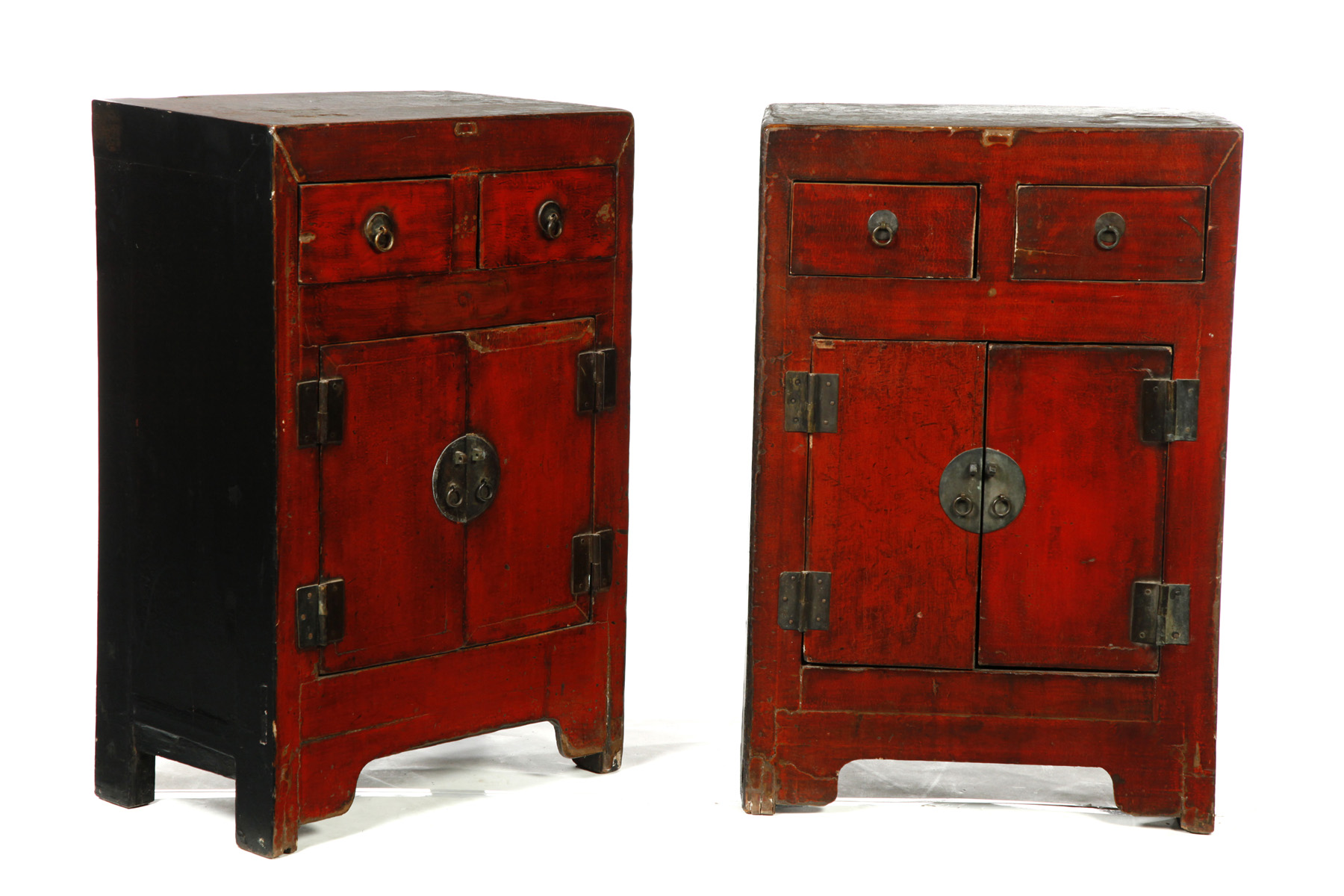 Appraisal: PAIR OF CABINETS Late th-early th century elm Mortise and