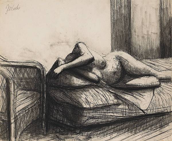 Appraisal: James Weeks American - Sleeping Nude signed 'J Weeks' upper