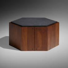 Appraisal: Phillip Lloyd Powell OCCASIONAL TABLE USA c walnut slate ebony