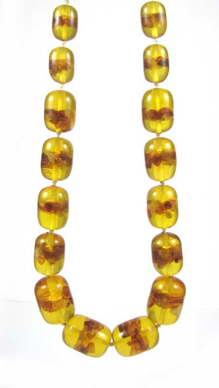 Appraisal: BALTIC PRESSED AMBER BEAD NECKLACE measuring inches in length and