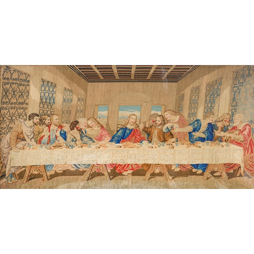 Appraisal: A Victorian Berlin woolwork picture of The Last Supper x