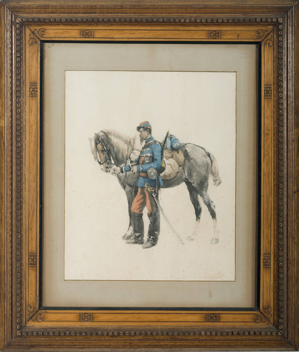 Appraisal: FRENCH CAVALRY OFFICER AND HIS HORSE ATTRIBUTED TO FREDERIC S