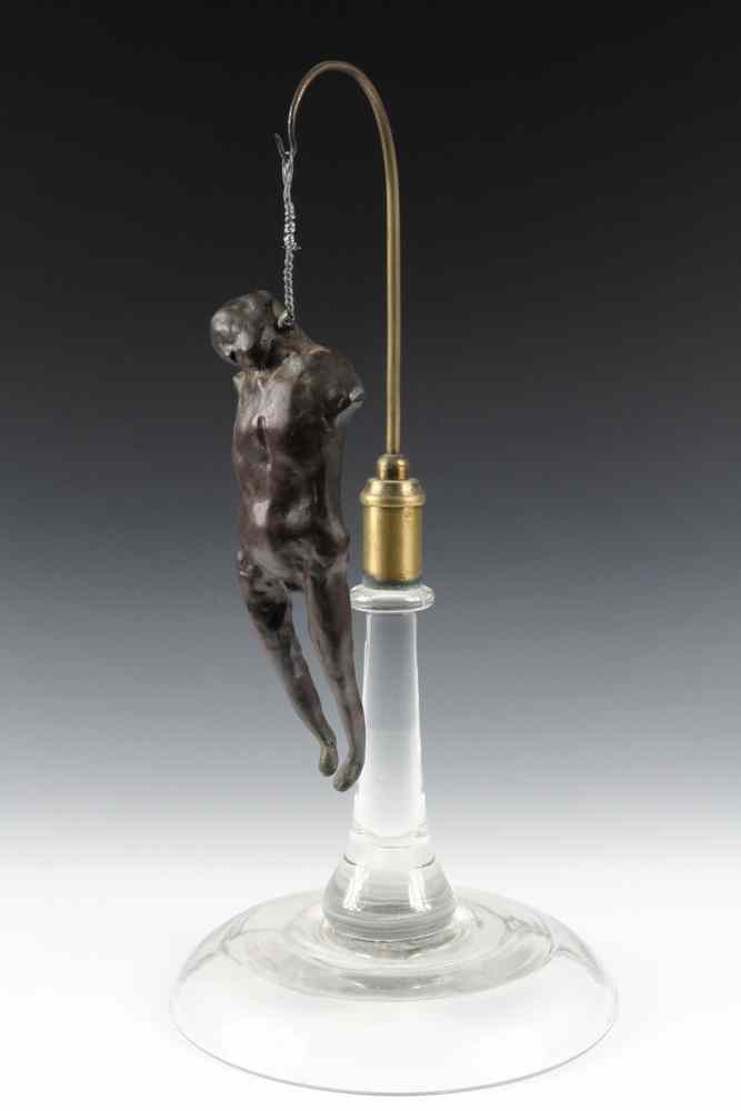 Appraisal: BRONZE SCULPTURE by Leonard Baskin Hanged Man Bronze '''' cm