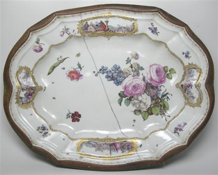 Appraisal: A large th century German platter probably Meissen or Dresden