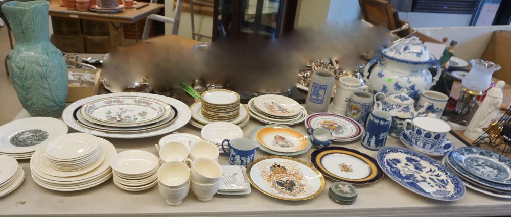 Appraisal: COLLECTION OF MOSTLY EUROPEAN PORCELAIN AND JASPERWARE TABLE ARTICLESCollection of