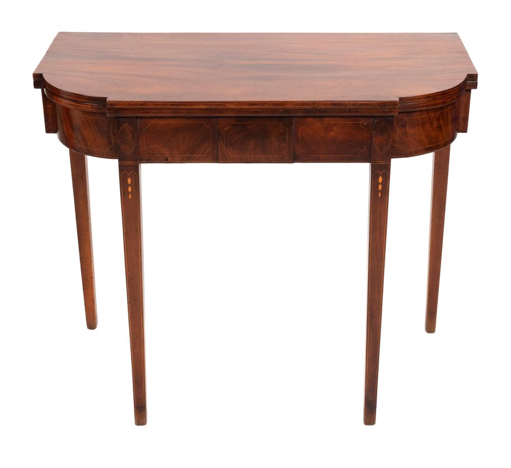 Appraisal: HEPPLEWHITE CARD TABLE PROBABLY NEW YORK CIRCA HEIGHT WIDTH DEPTH