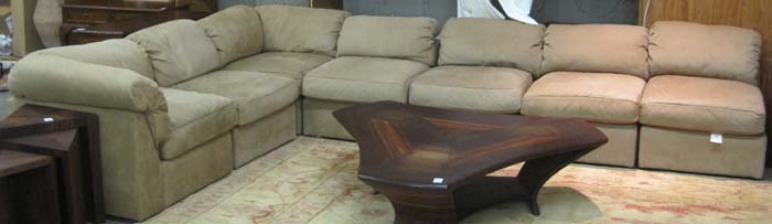 Appraisal: SEVEN-PIECE LEATHER SECTIONAL SOFA SET Leathercraft Inc Conover North Carolina