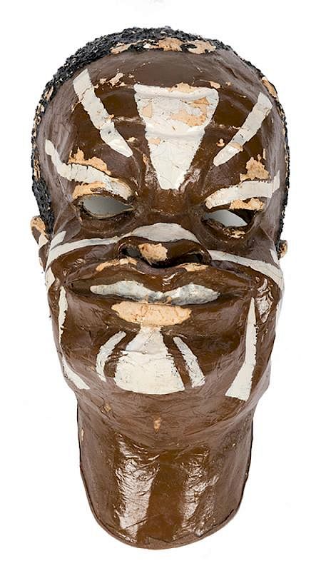 Appraisal: Theatrical African Cannibal Mask from The Great Virgil Magic Show