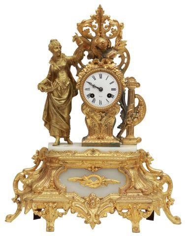 Appraisal: French mantel shelf clock late th c gilt metal case