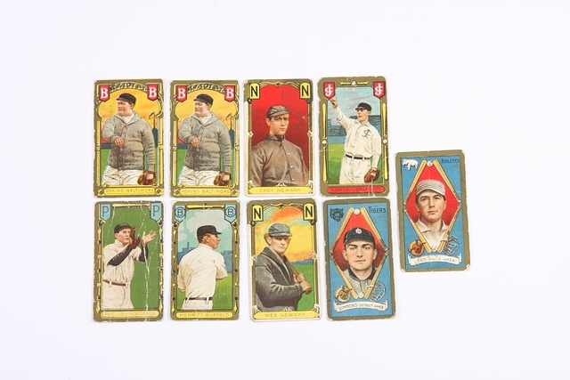 Appraisal: Grouping of nine T- baseball cards Cards include Merle T