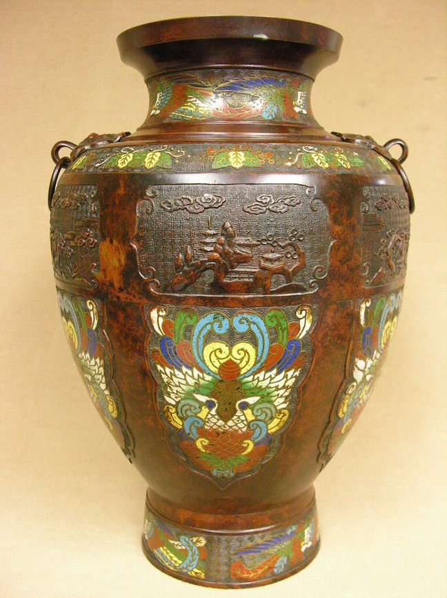 Appraisal: INCH SIGNED JAPANESE CLOISONNE VASE no damage to vase H