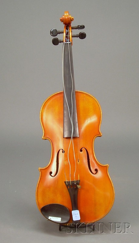 Appraisal: Modern German Violin unlabeled length of two-piece back in mm