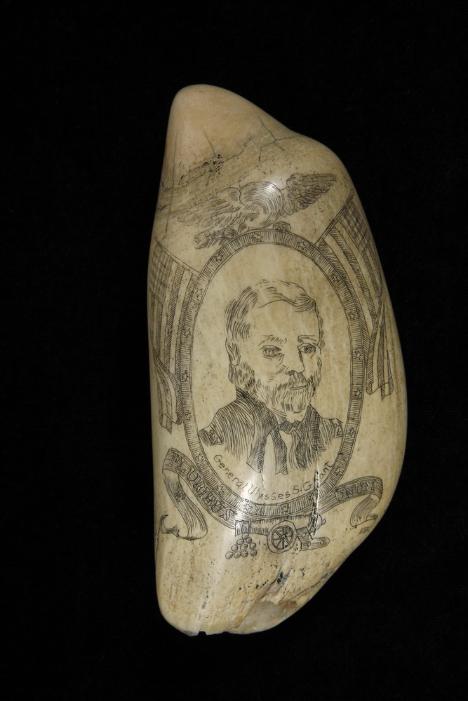 Appraisal: SCRIMSHAWN WHALES TOOTH - Portrait of General Ulysses S Grant