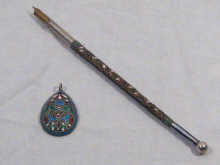 Appraisal: Russian Interest A Russian silver and enamel dip pen marks