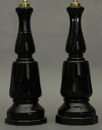 Appraisal: Pair of Panel-Cut Glass Table Lamps in