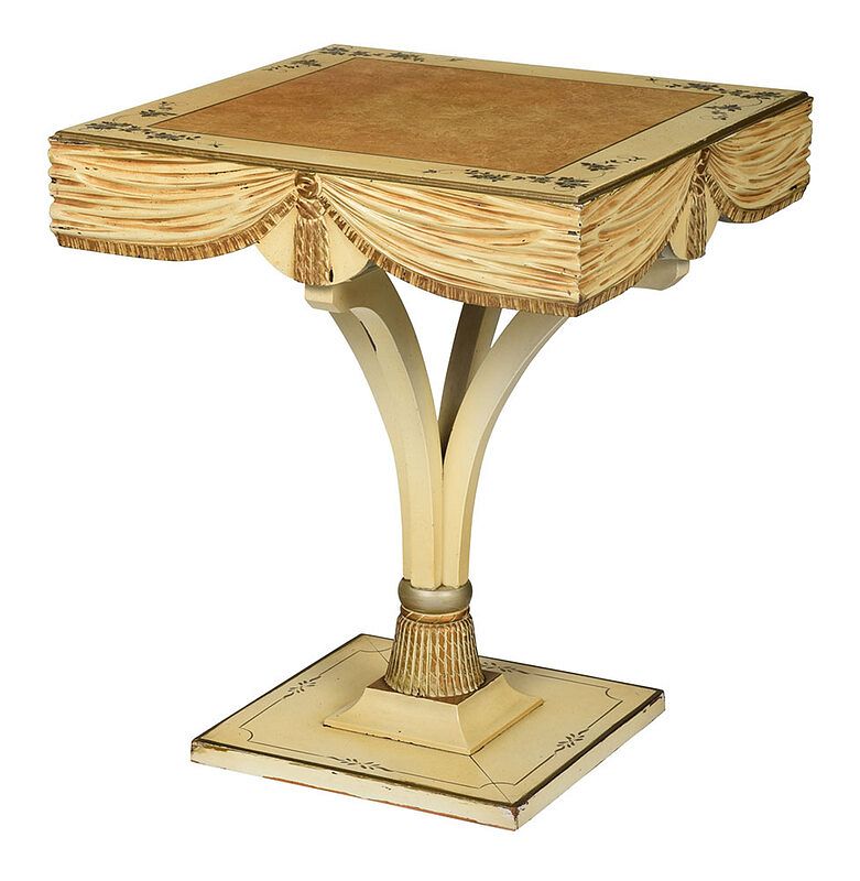 Appraisal: Neoclassical Style Mid Century Pedestal Side Table circa s faux