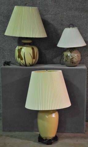 Appraisal: Three Ceramic Table LampsTallest is