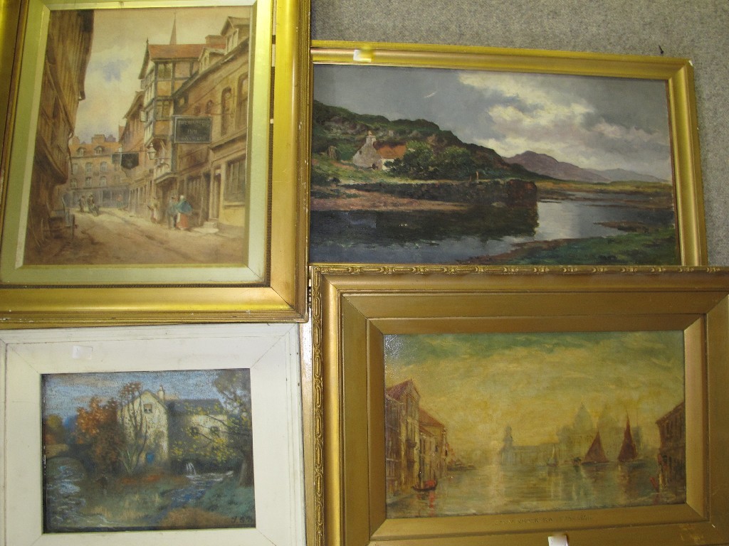 Appraisal: Lot comprising one pastel one oil one watercolour and one