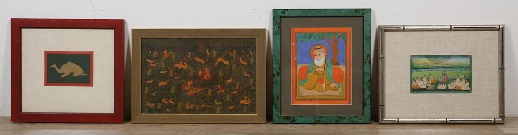 Appraisal: piece Indian art lot Erotic painting x with frame x