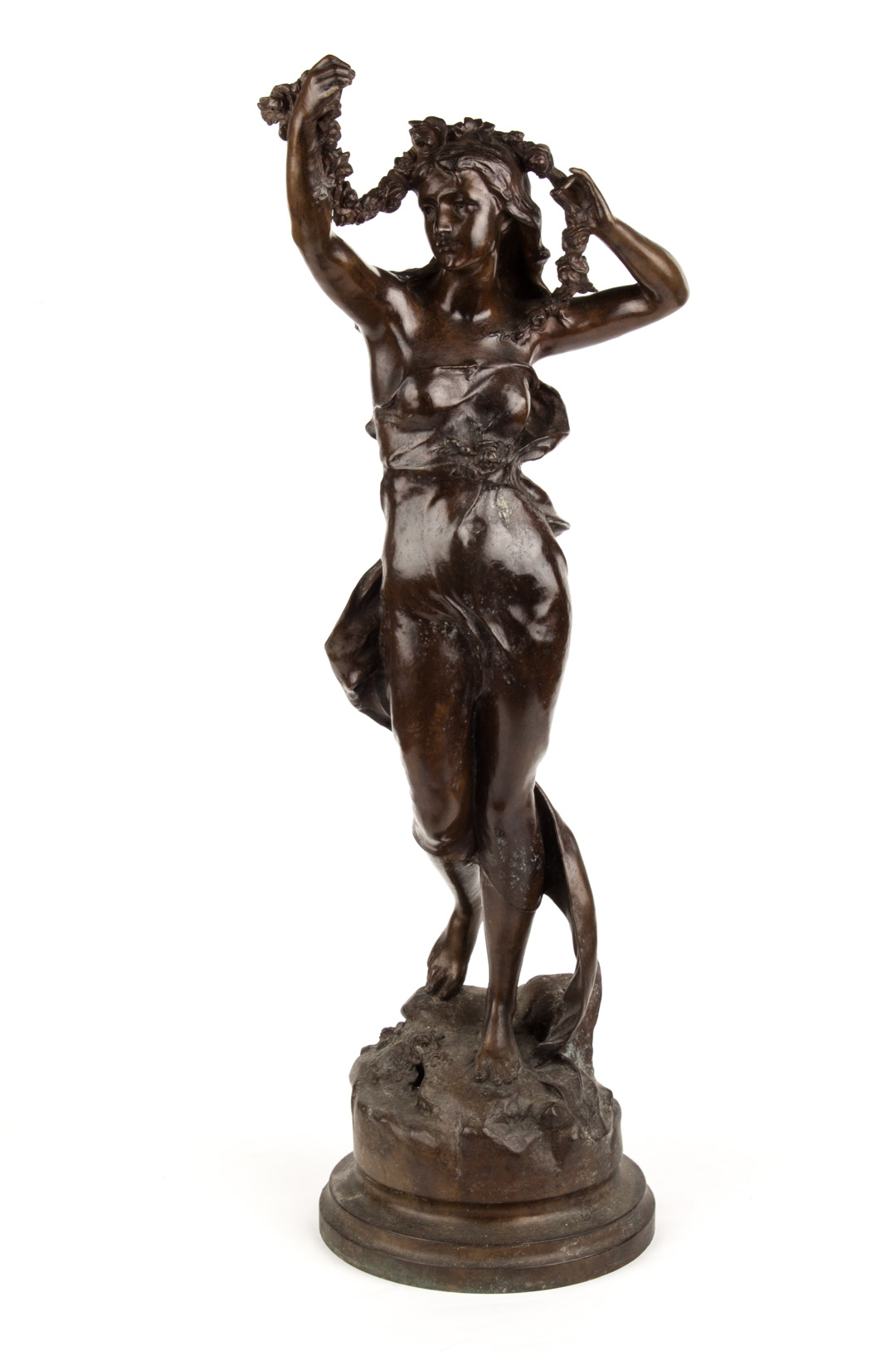 Appraisal: Bronze Figure Bronze sculpture modeled as standing female nude on