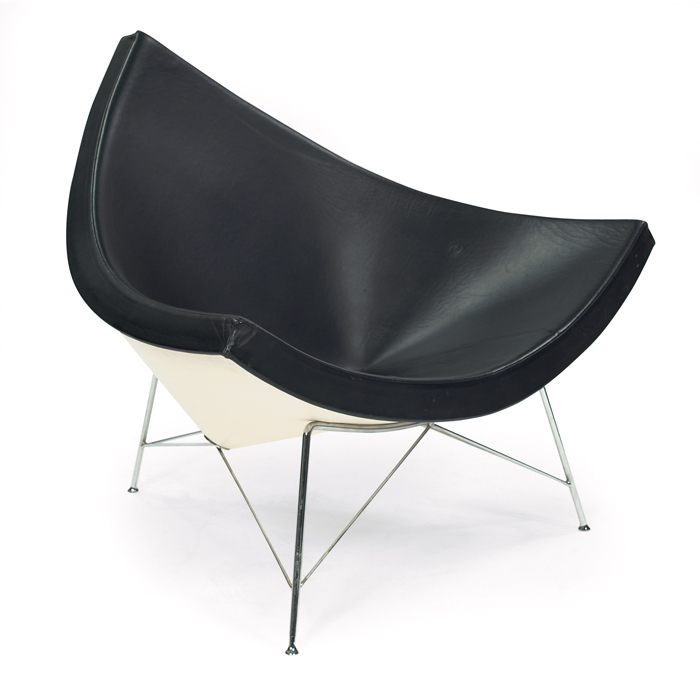 Appraisal: George Nelson Coconut chair by Vitra triangular steel shell with