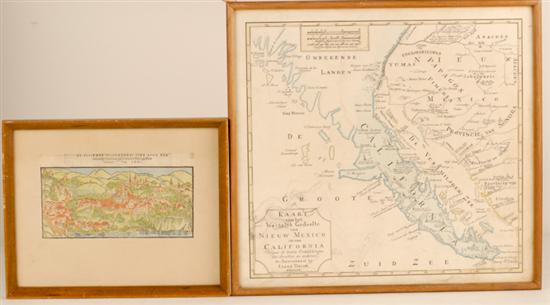 Appraisal: Two Early Framed Maps the first by Isaak Tirion an