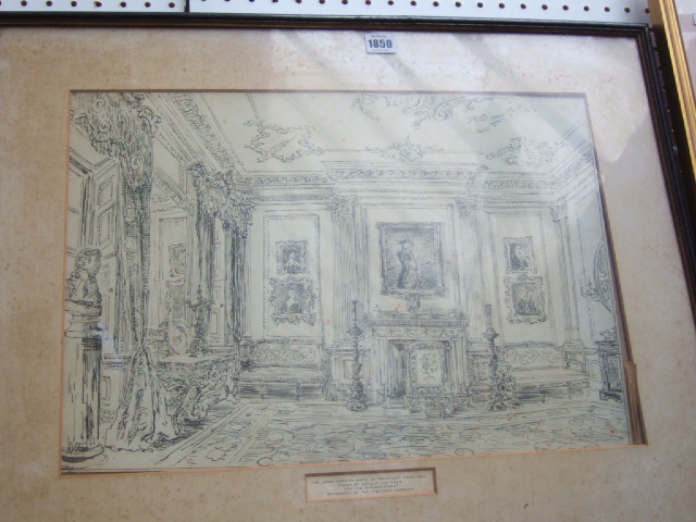 Appraisal: Hanslip Fletcher - The Large Drawing Room at Trafalgar House