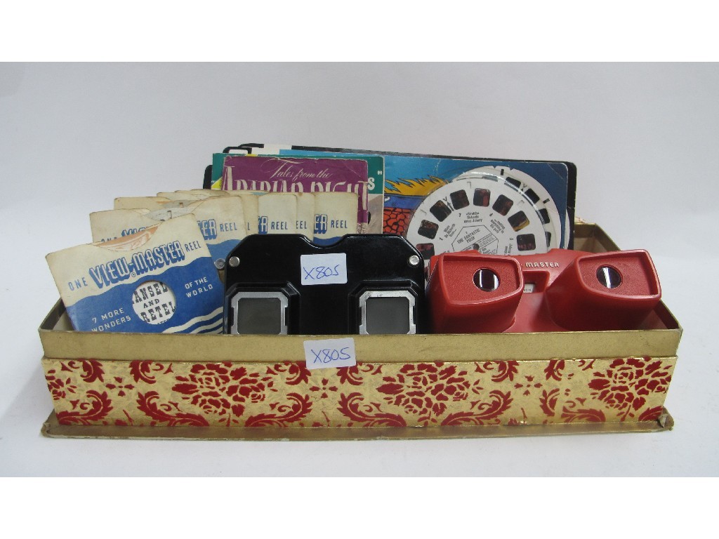 Appraisal: A lot comprising two viewmasters with a selection of reels