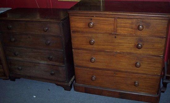 Appraisal: Two Victorian mahogany chest of drawers cm and cm wide