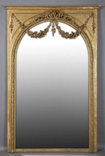 Appraisal: Louis XVI Style Gilt and Gesso Overmantel Mirror th c