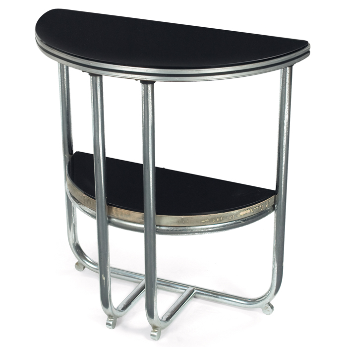 Appraisal: Royalchrome side table s tubular chromed steel frame two shelves