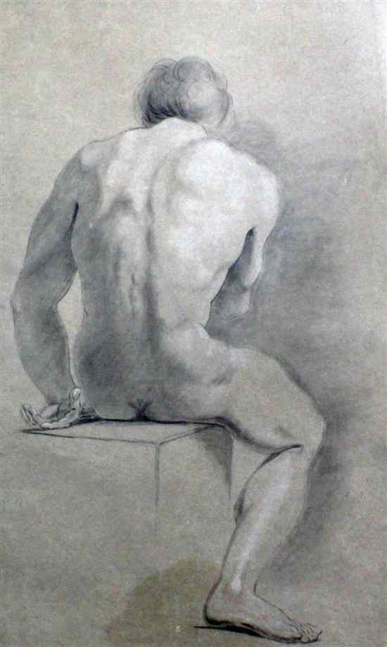 Appraisal: John Hamilton Mortimer - chalk drawing Nude study x in