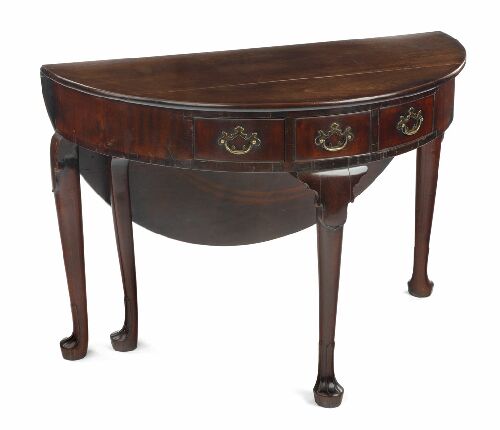 Appraisal: An Irish George II mahogany drop flap side table the