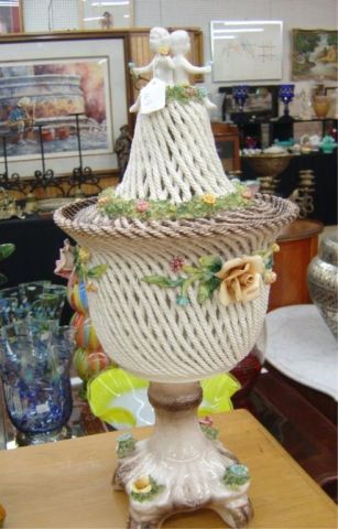 Appraisal: CAPO-DI-MONTE COVERED URN