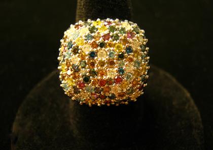 Appraisal: karat white gold multi colored diamond ringcontemporary