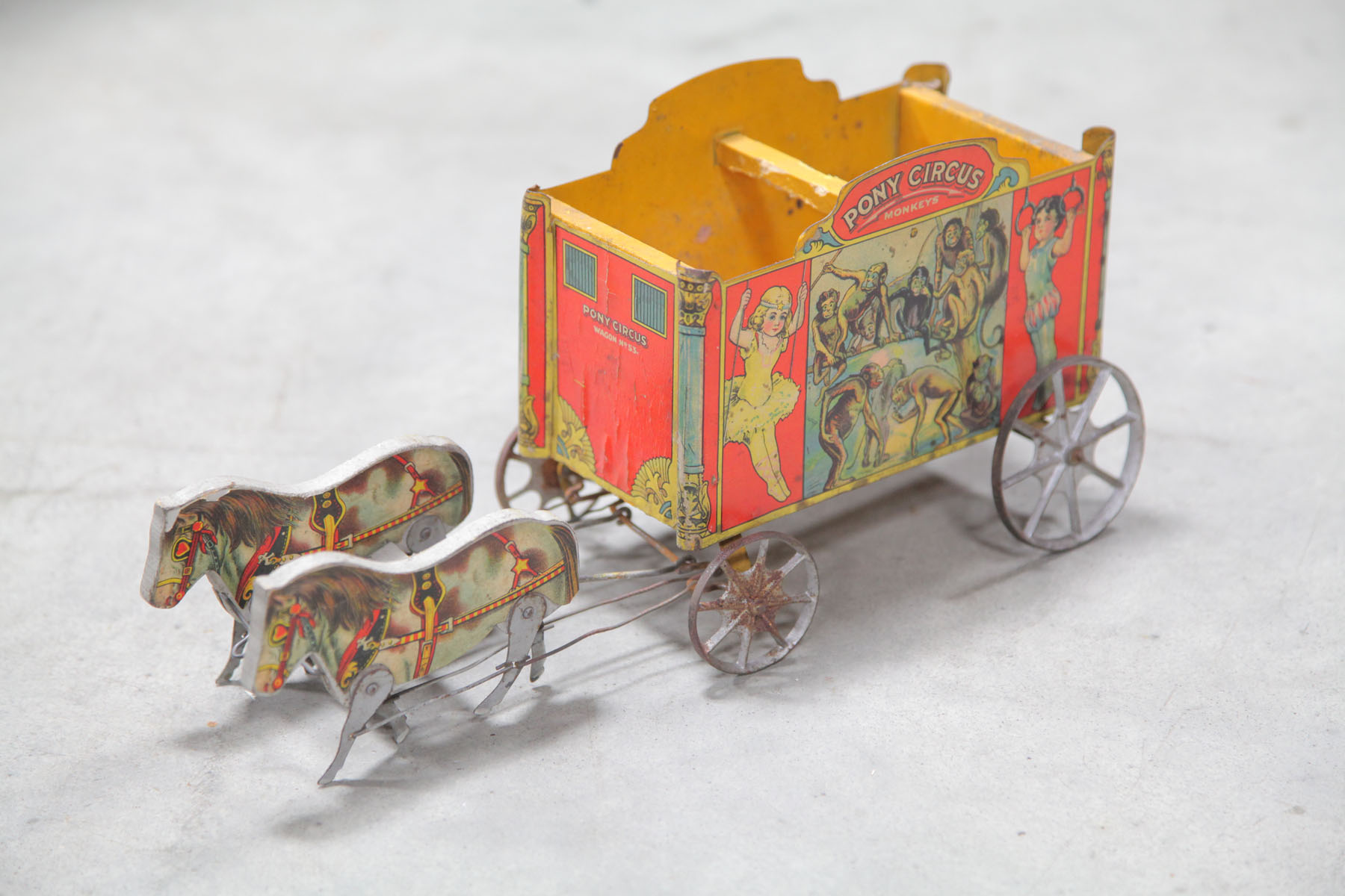 Appraisal: GIBBS PONY CIRCUS WAGON American early th century Two horses