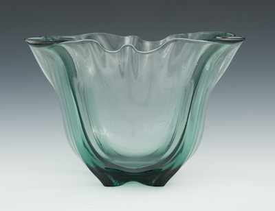 Appraisal: A Steuben Grotesque Blue-Green Glass Bowl Apprx - x x