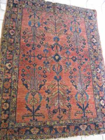 Appraisal: Sarouk Persian Handmade Rug semi-antique red field ' '' x