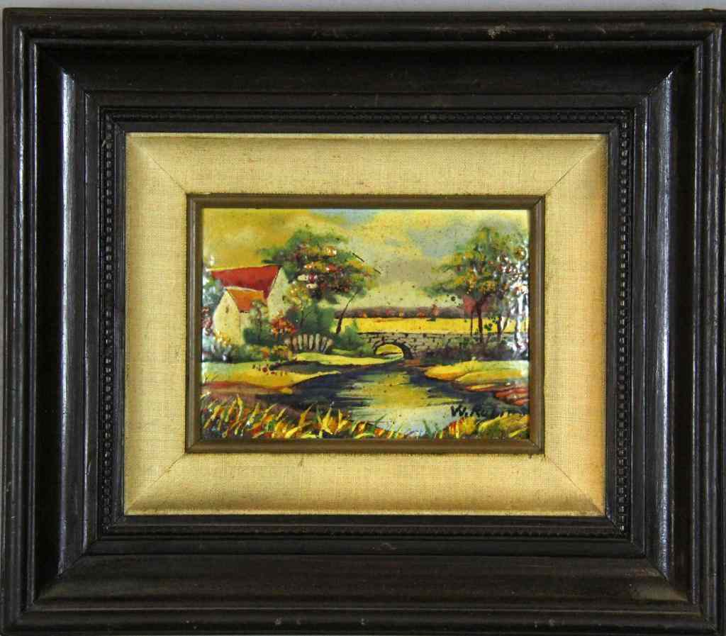 Appraisal: Harry Winfield Rubins Oil Painting On CopperDepicting an idyllic scene