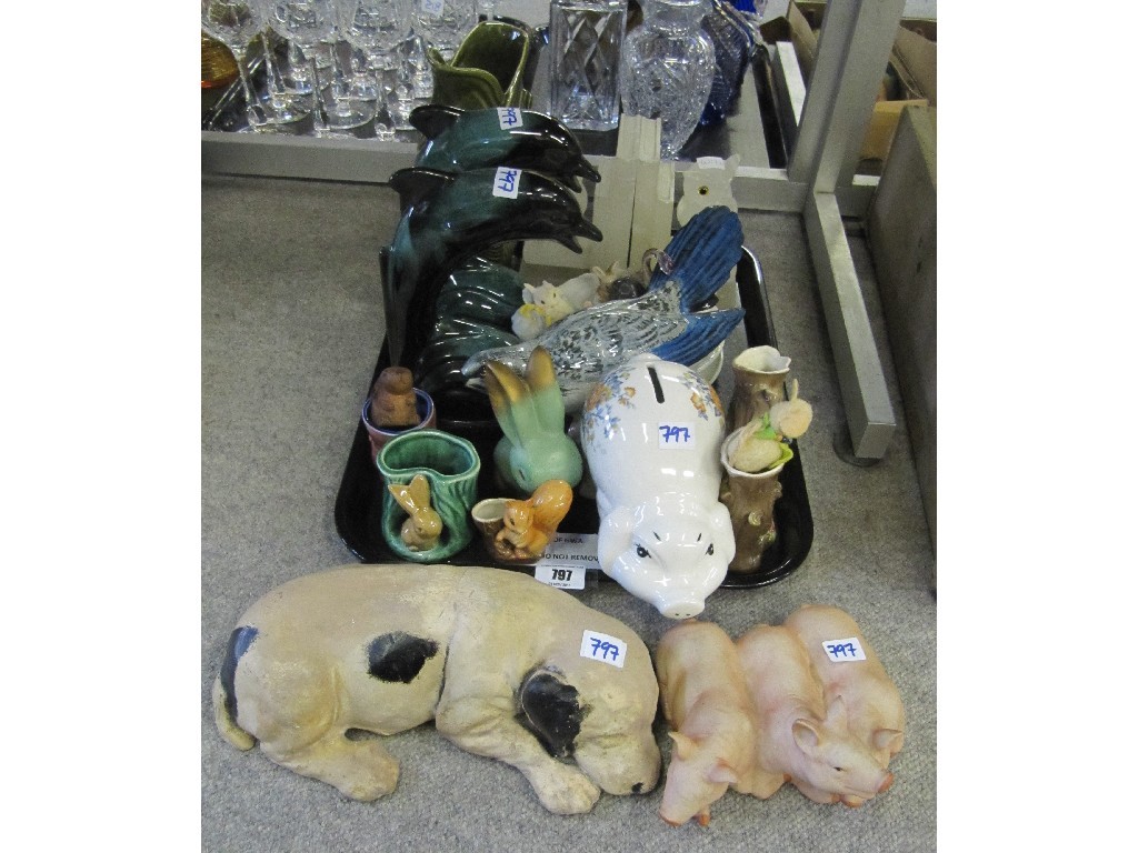 Appraisal: Tray lot of animal and bird figures