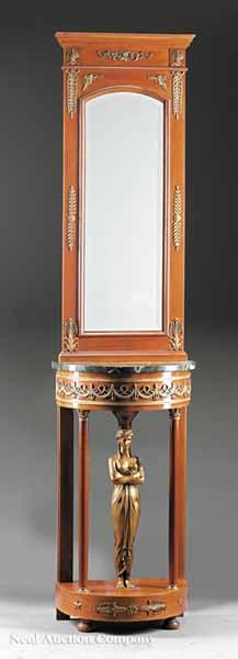 Appraisal: A Napoleon III Gilt Bronze-Mounted Mahogany Console and Mirror th