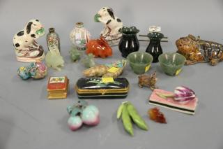 Appraisal: Two box lots with miniatures jade French porcelain pair of