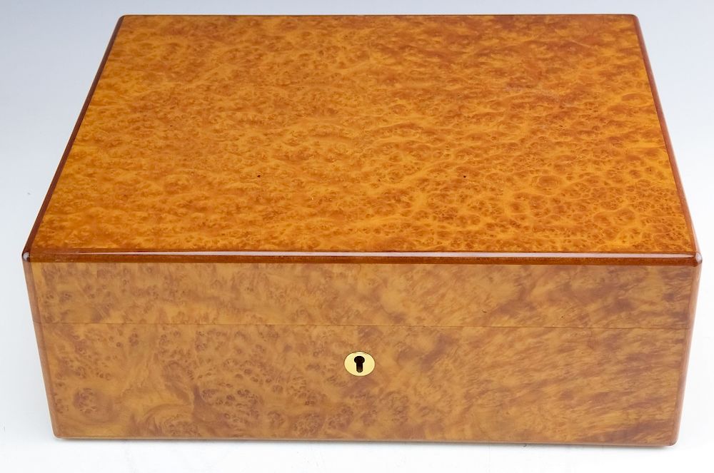 Appraisal: Elie Bleu French Burl Wood Jewelry Dresser Box Signed Elie